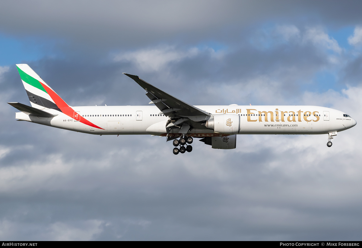 Aircraft Photo of A6-EPZ | Boeing 777-300/ER | Emirates | AirHistory.net #846259