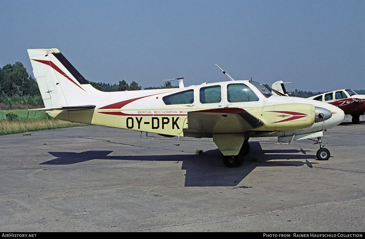 Aircraft Photo of OY-DPK | Beech A55 Baron (95-A55) | Spiritual Regeneration Movement | AirHistory.net #846626