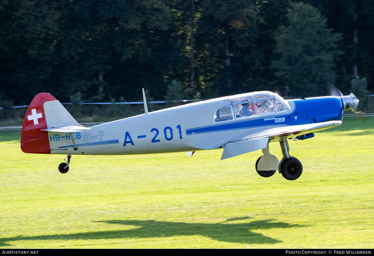 Aircraft Photo of HB-HEB / A-201 | Messerschmitt Bf-108B-1 Taifun | Switzerland - Air Force | AirHistory.net #847758