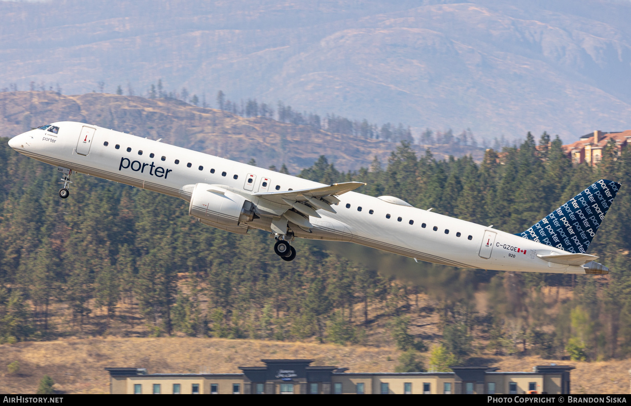 Aircraft Photo of C-GZQE | Embraer 195-E2 (ERJ-190-400) | Porter Airlines | AirHistory.net #847782