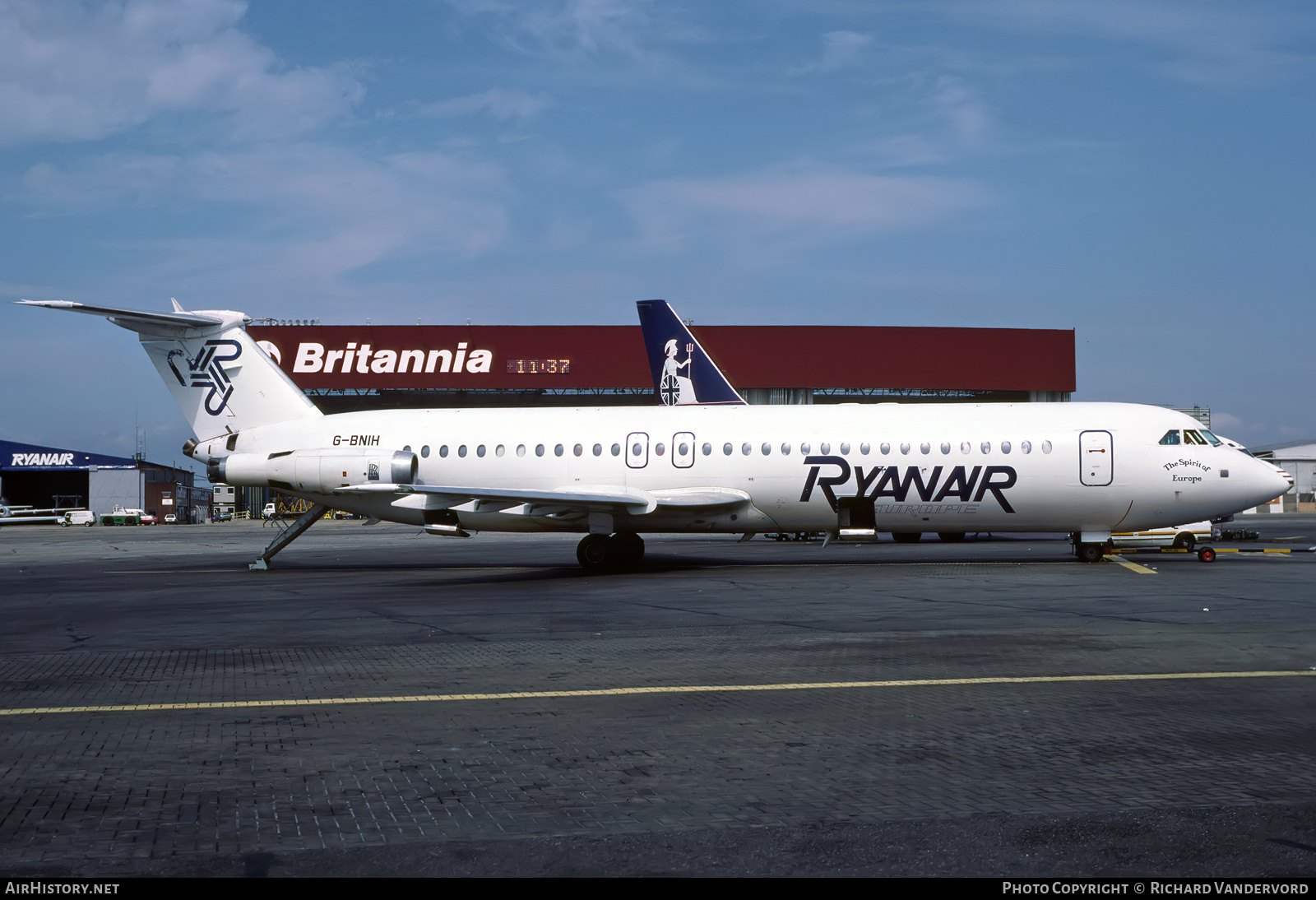 Aircraft Photo of G-BNIH | British Aerospace Rombac 111-561RC One-Eleven | Ryanair Europe | AirHistory.net #848089
