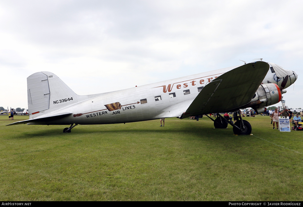 Aircraft Photo of N33644 / NC33644 | Douglas DC-3A-197E | Western Air Lines | AirHistory.net #848145