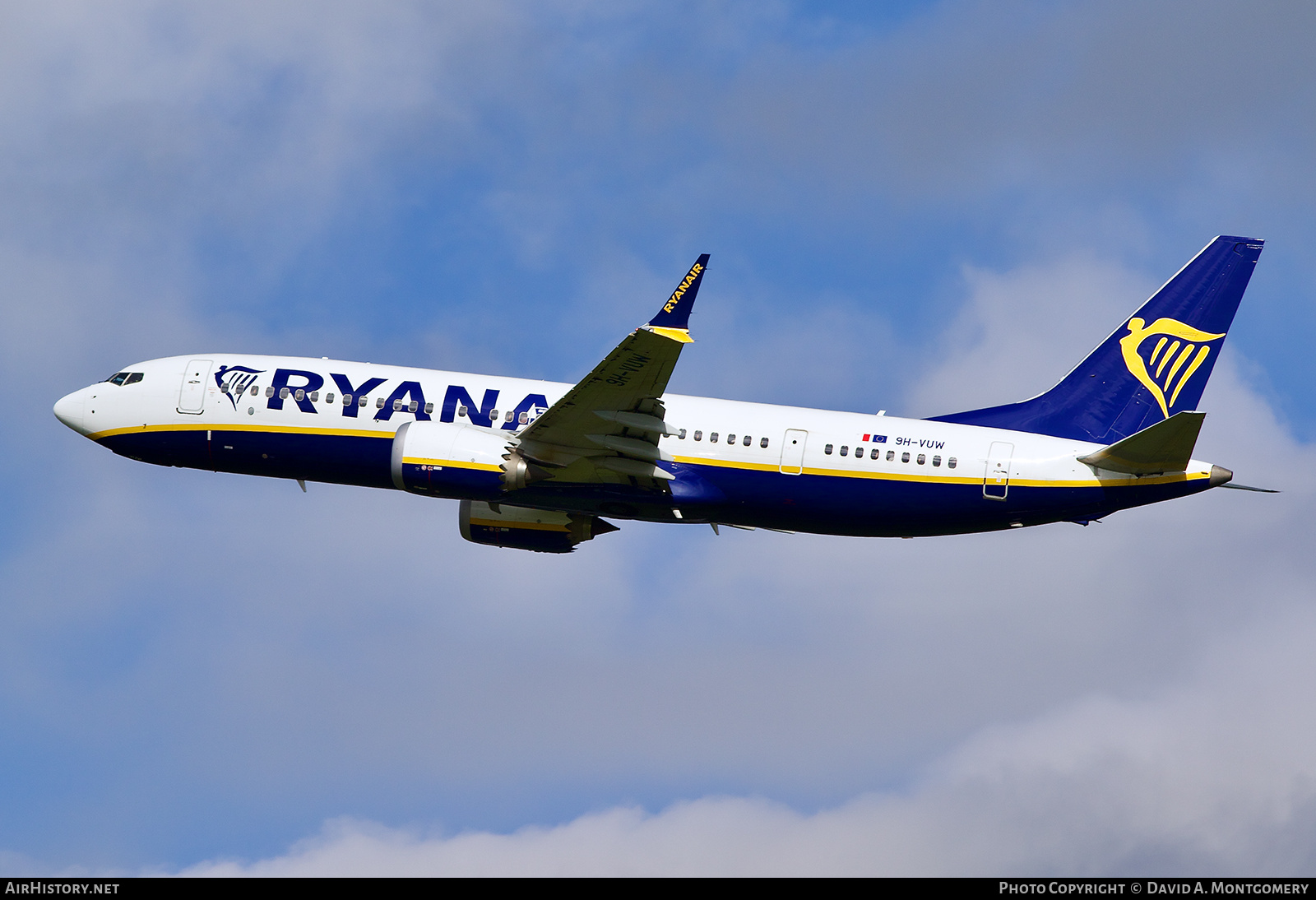 Aircraft Photo of 9H-VUW | Boeing 737-8200 Max 200 | Ryanair | AirHistory.net #848387