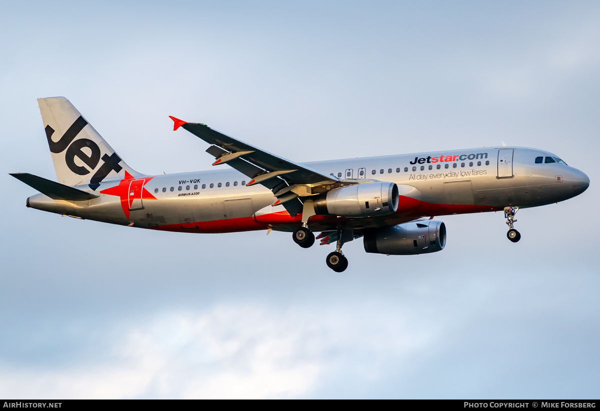 Aircraft Photo of VH-VQK | Airbus A320-232 | Jetstar Airways | AirHistory.net #848767