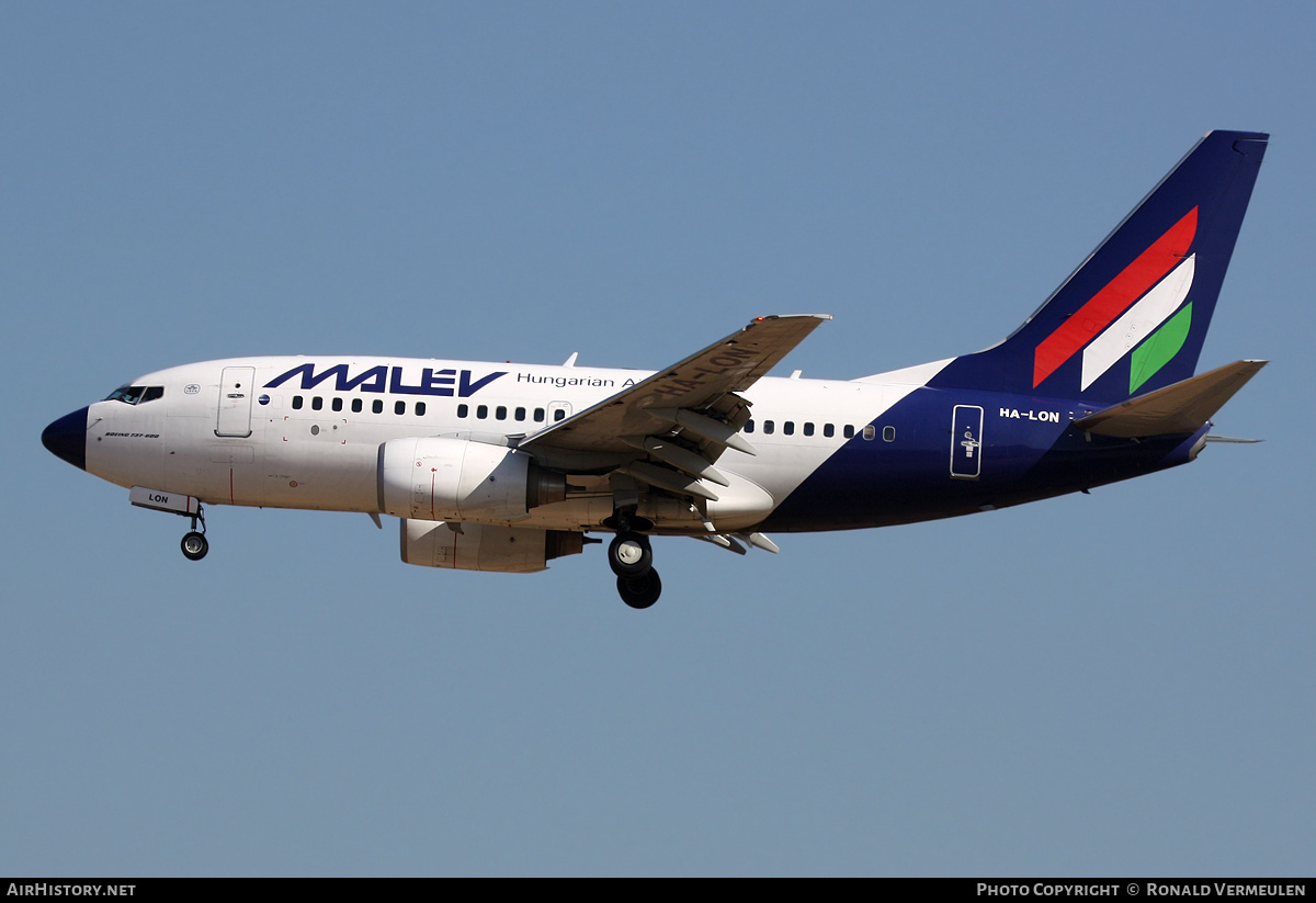 Aircraft Photo of HA-LON | Boeing 737-6Q8 | Malév - Hungarian Airlines | AirHistory.net #849172