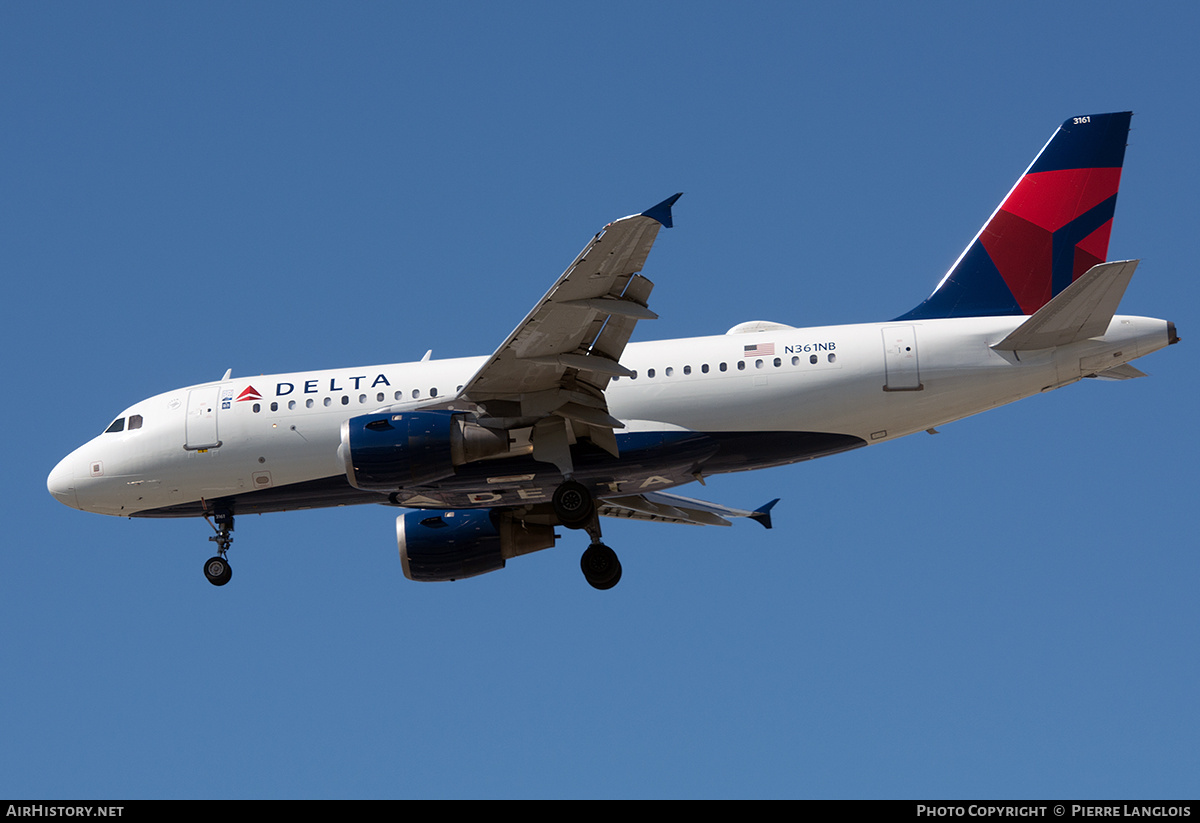 Aircraft Photo of N361NB | Airbus A319-114 | Delta Air Lines | AirHistory.net #849314