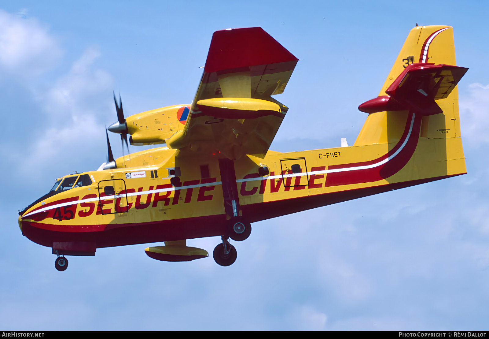 Aircraft Photo of C-FBET | Canadair CL-415 (CL-215-6B11) | Sécurité Civile | AirHistory.net #849600