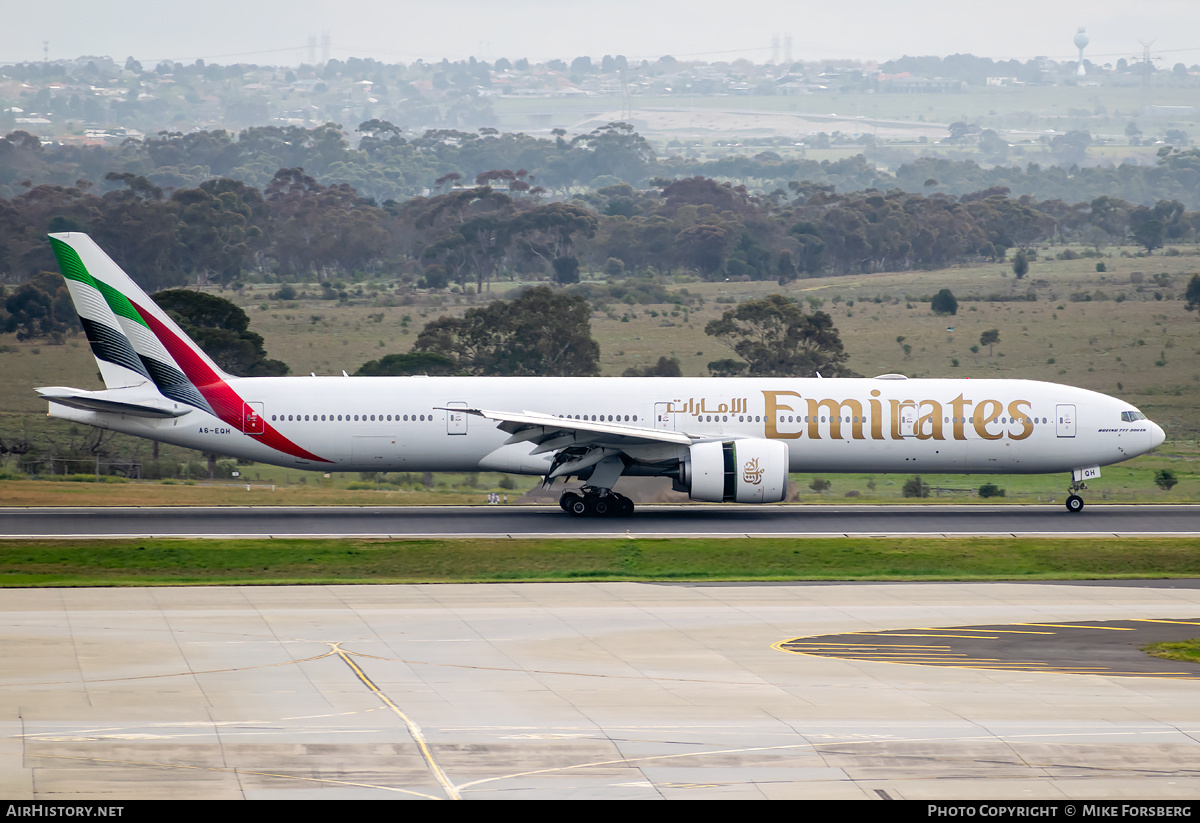 Aircraft Photo of A6-EQH | Boeing 777-300/ER | Emirates | AirHistory.net #850046