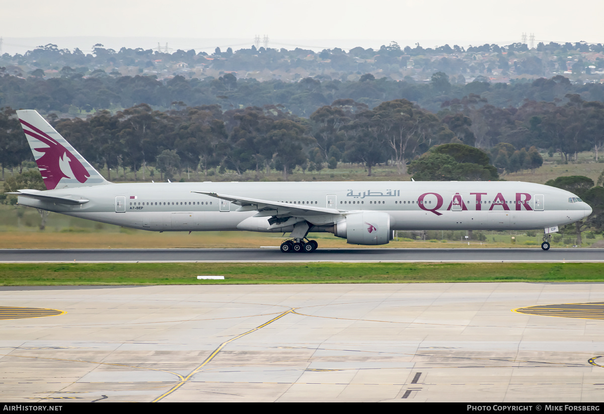 Aircraft Photo of A7-BEP | Boeing 777-300/ER | Qatar Airways | AirHistory.net #850051