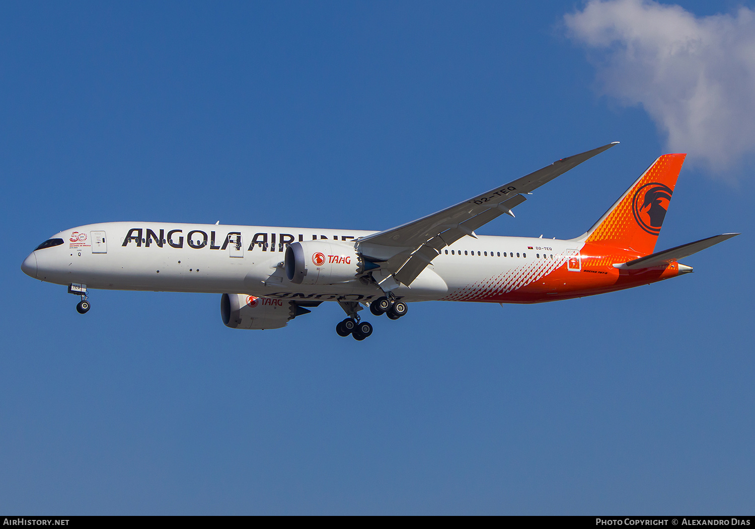 Aircraft Photo of D2-TEQ | Boeing 787-9 Dreamliner | TAAG - Linhas Aereas de Angola Airlines | AirHistory.net #850427