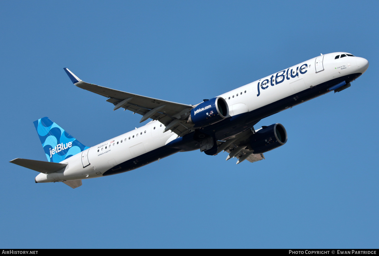 Aircraft Photo of N2157J | Airbus A321-271NX | JetBlue Airways | AirHistory.net #850873