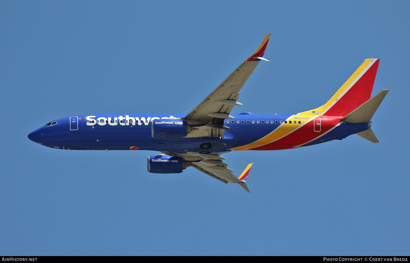 Aircraft Photo of N8690A | Boeing 737-8H4 | Southwest Airlines | AirHistory.net #850921
