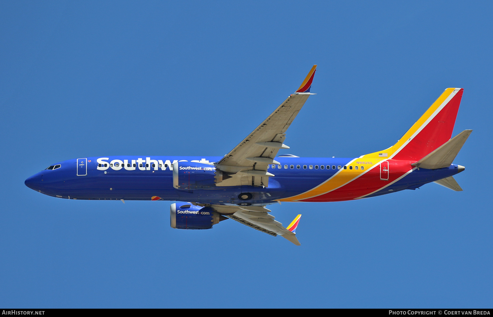 Aircraft Photo of N8820L | Boeing 737-8 Max 8 | Southwest Airlines | AirHistory.net #850942