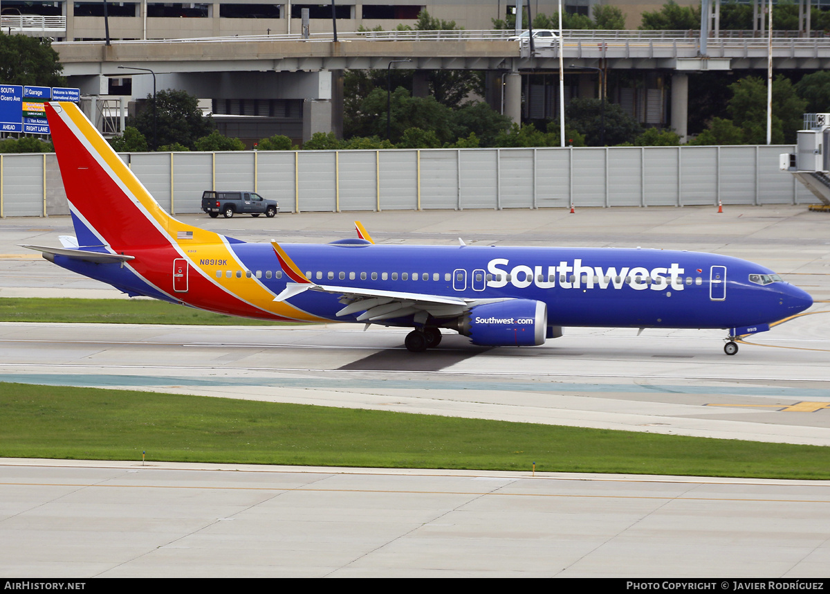 Aircraft Photo of N8919K | Boeing 737-8 Max 8 | Southwest Airlines | AirHistory.net #851107