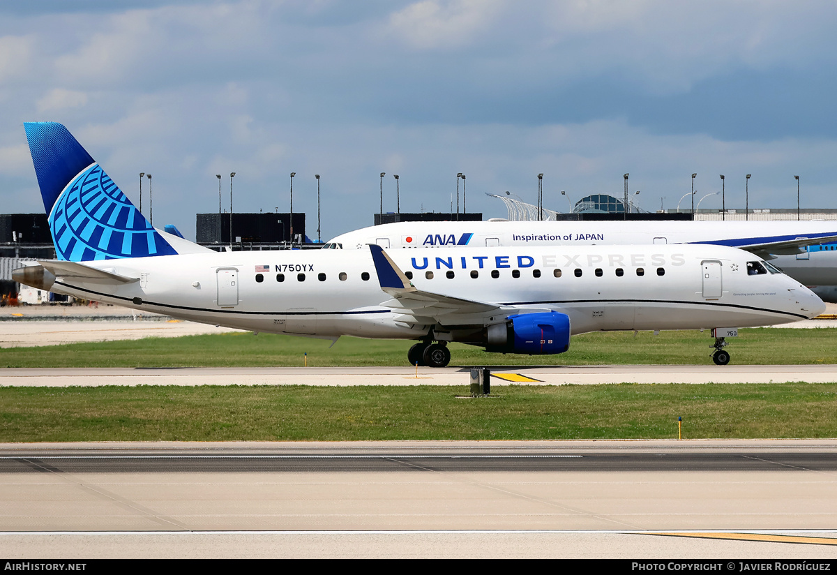 Aircraft Photo of N750YX | Embraer 175LR (ERJ-170-200LR) | United Express | AirHistory.net #851165