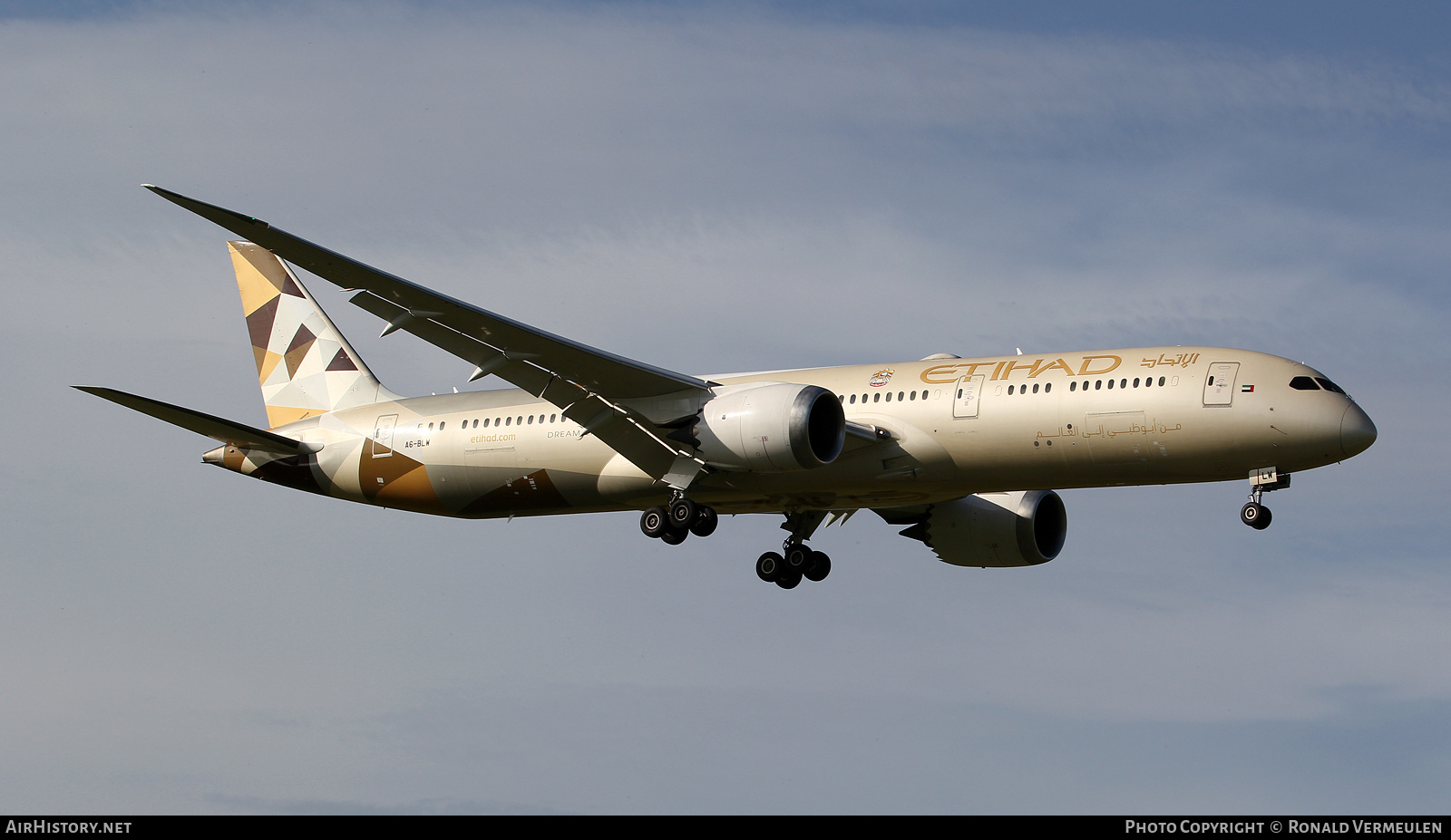Aircraft Photo of A6-BLW | Boeing 787-9 Dreamliner | Etihad Airways | AirHistory.net #851569