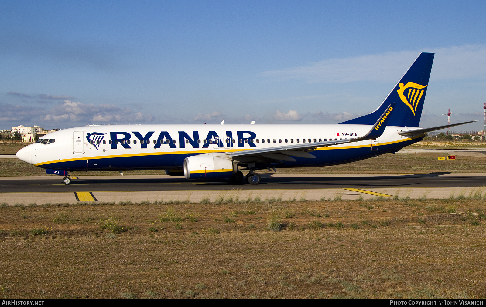 Aircraft Photo of 9H-QDA | Boeing 737-800 | Ryanair | AirHistory.net #851727