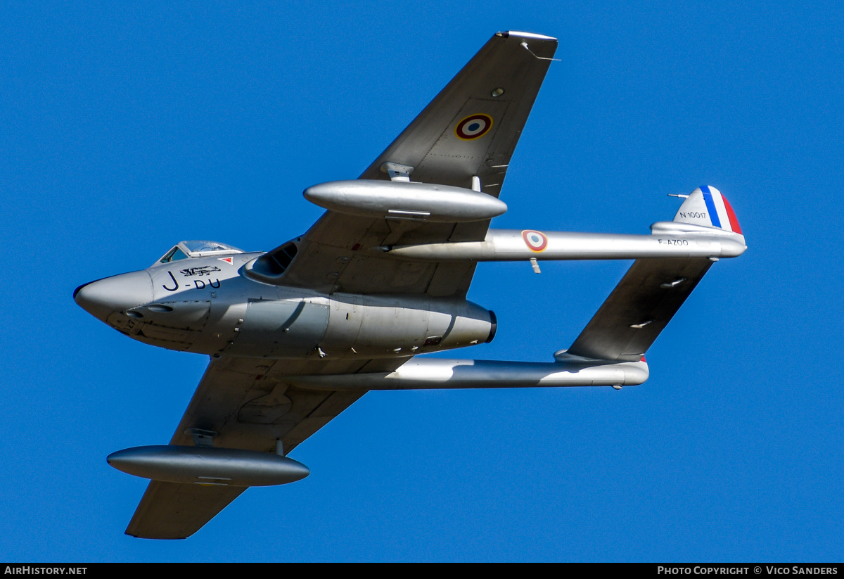 Aircraft Photo of F-AZOO / 10017 | De Havilland D.H. 100 Vampire FB6 | France - Air Force | AirHistory.net #852189