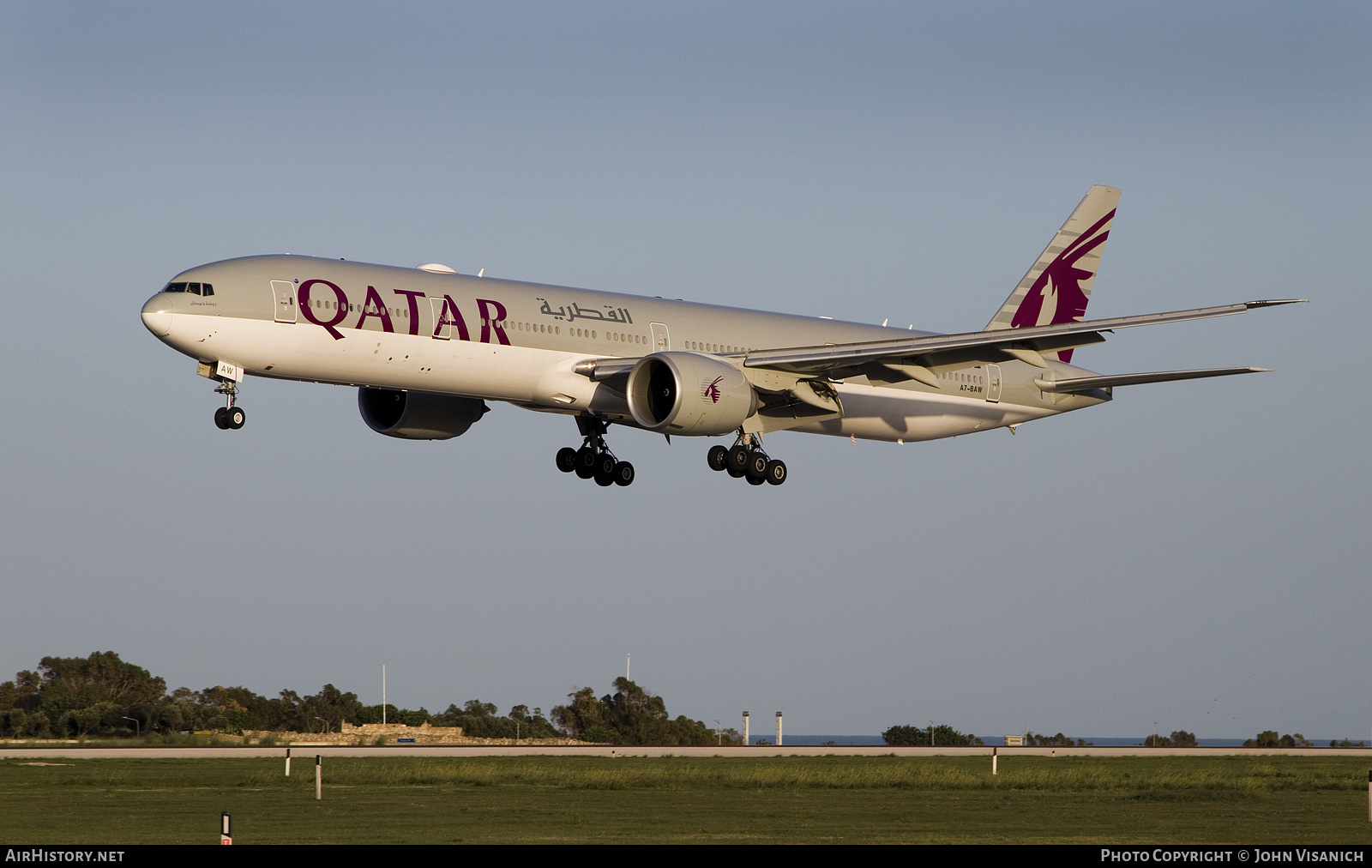 Aircraft Photo of A7-BAW | Boeing 777-3DZ/ER | Qatar Airways | AirHistory.net #852344