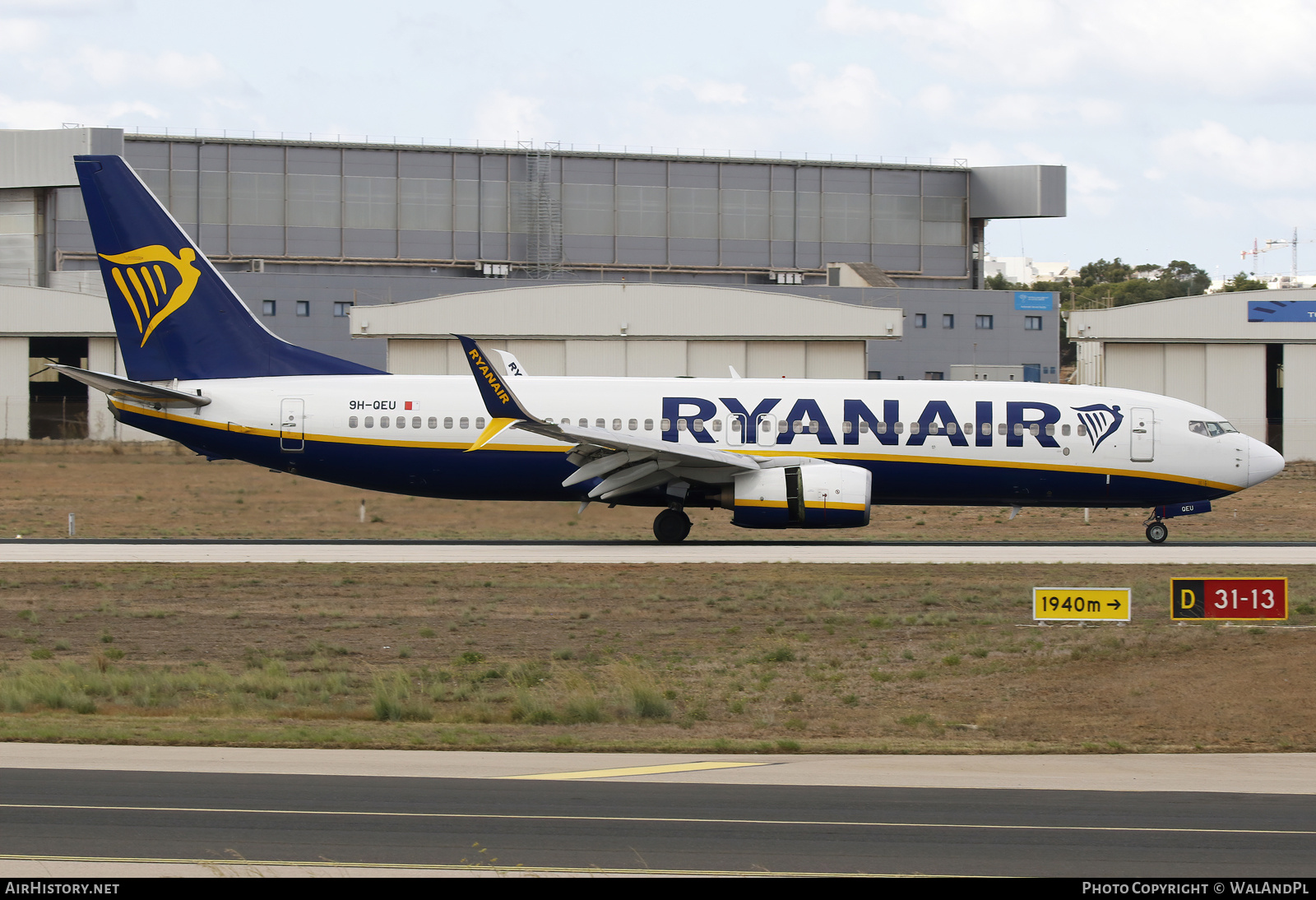 Aircraft Photo of 9H-QEU | Boeing 737-8AS | Ryanair | AirHistory.net #852616