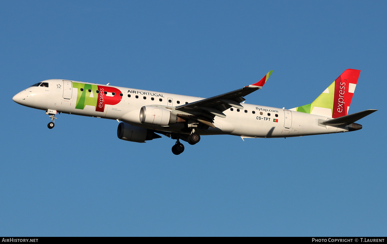 Aircraft Photo of CS-TPT | Embraer 190LR (ERJ-190-100LR) | TAP Air Portugal Express | AirHistory.net #854562