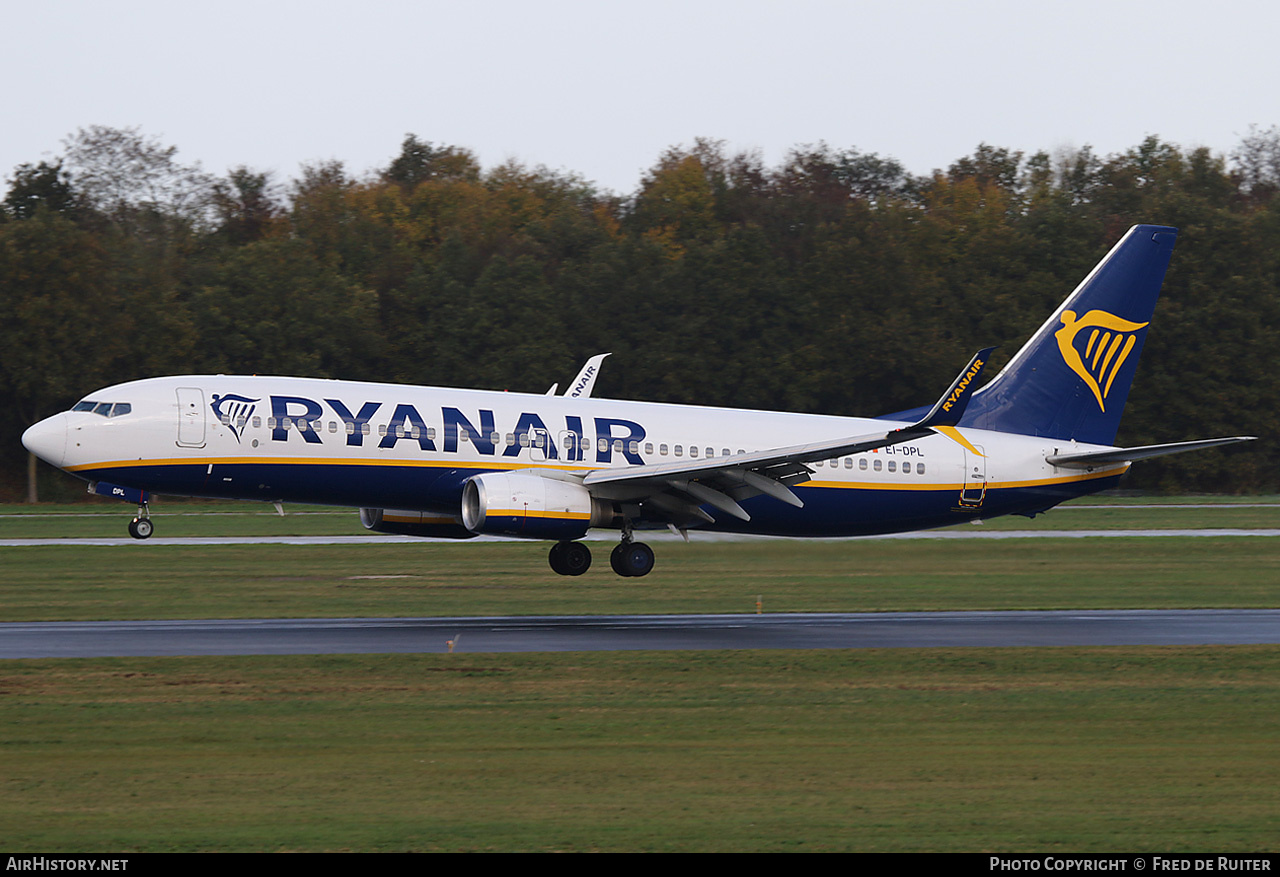 Aircraft Photo of EI-DPL | Boeing 737-8AS | Ryanair | AirHistory.net #860096