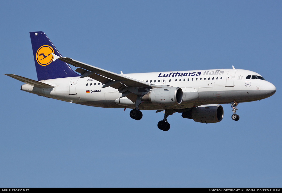 Aircraft Photo of D-AKNI | Airbus A319-112 | Lufthansa Italia | AirHistory.net #860368