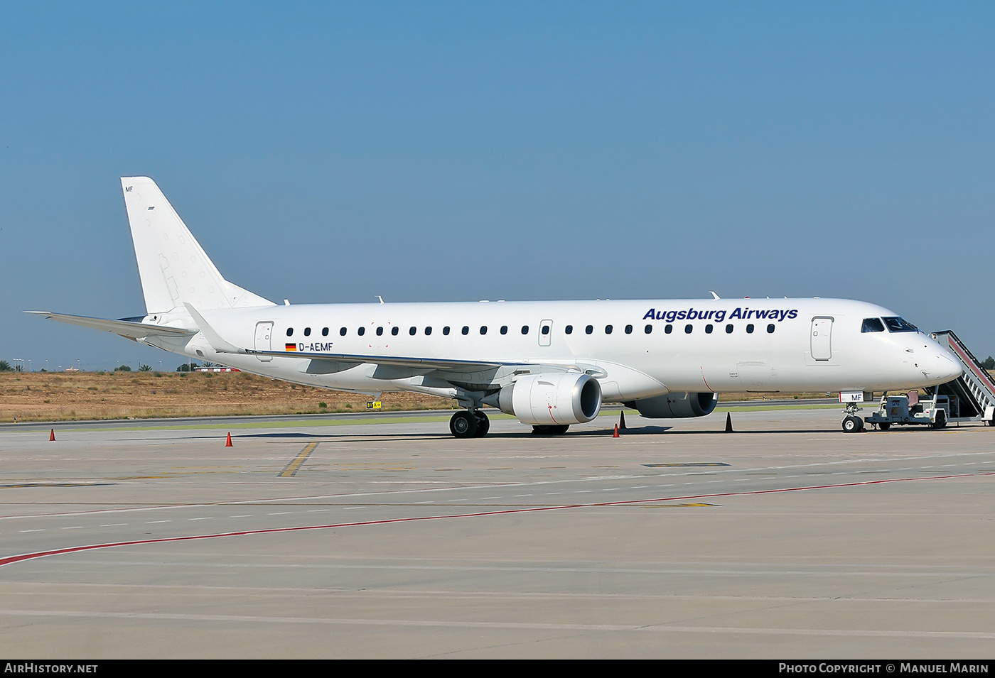 Aircraft Photo of D-AEMF | Embraer 190LR (ERJ-190-100LR) | Augsburg Airways | AirHistory.net #861993