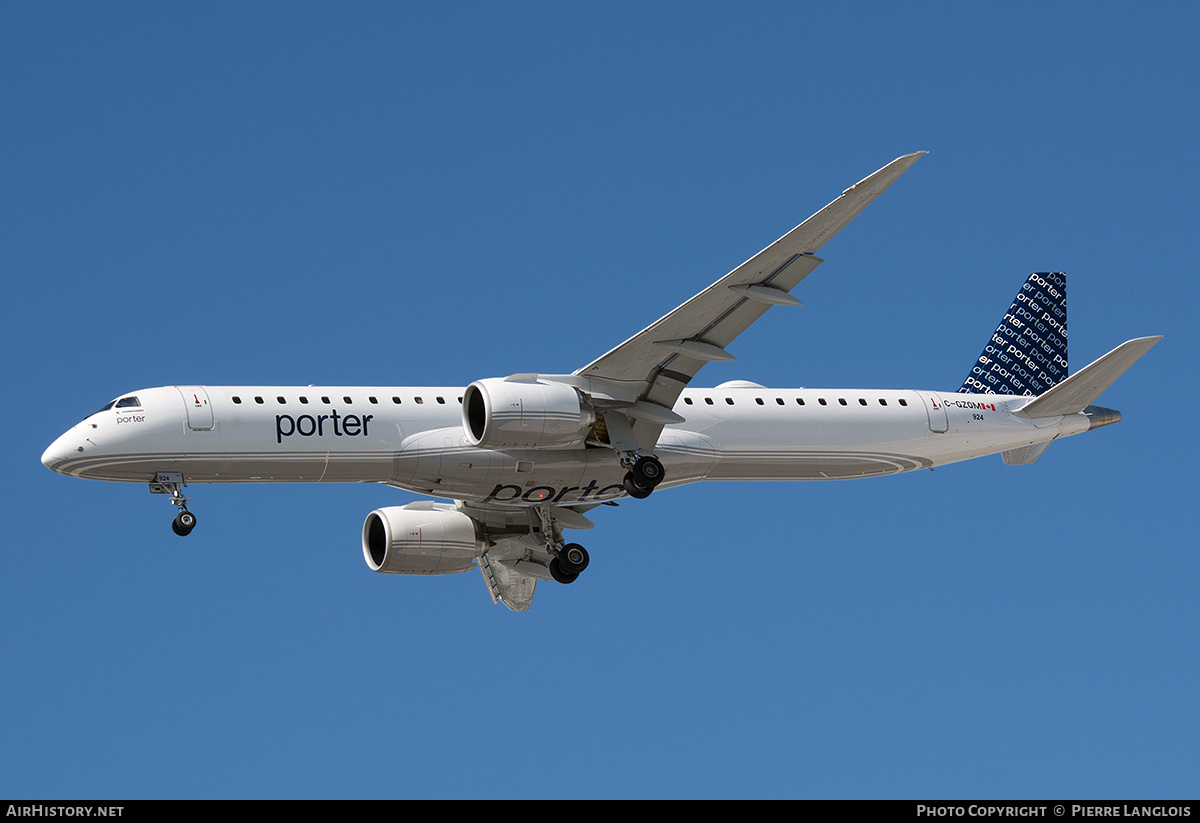 Aircraft Photo of C-GZQM | Embraer 195-E2 (ERJ-190-400) | Porter Airlines | AirHistory.net #867313