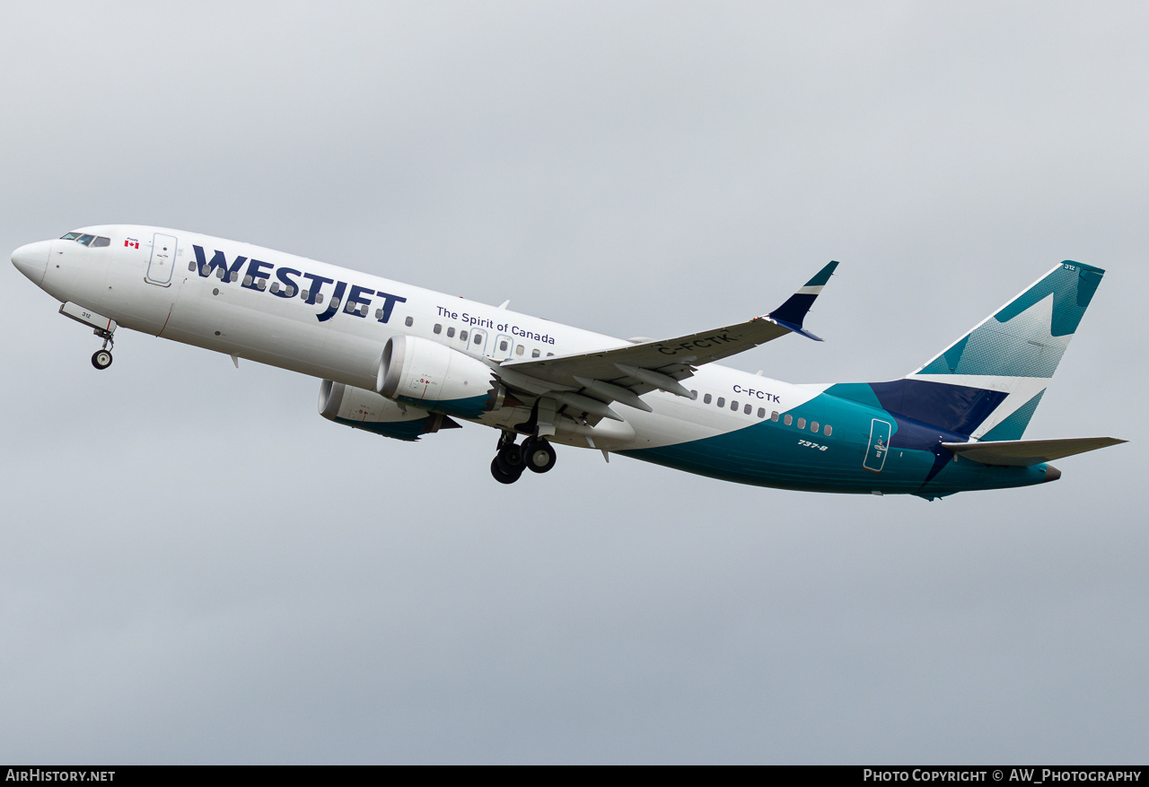 Aircraft Photo of C-FCTK | Boeing 737-8 Max 8 | WestJet | AirHistory.net #869634