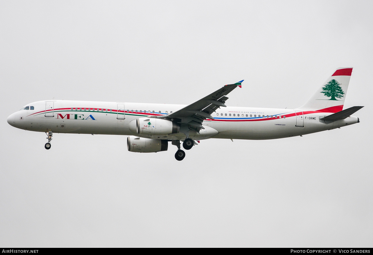 Aircraft Photo of F-ORME | Airbus A321-231 | MEA - Middle East Airlines | AirHistory.net #870664