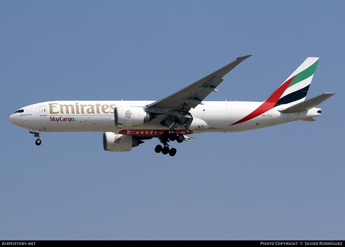 Aircraft Photo of A6-EFO | Boeing 777-F1H | Emirates SkyCargo | AirHistory.net #870811