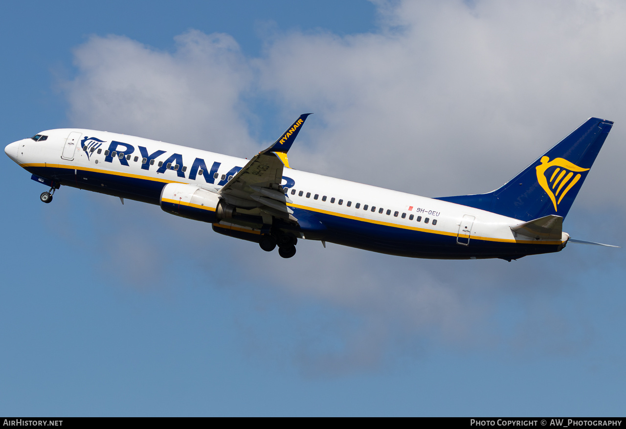 Aircraft Photo of 9H-QEU | Boeing 737-8AS | Ryanair | AirHistory.net #872571