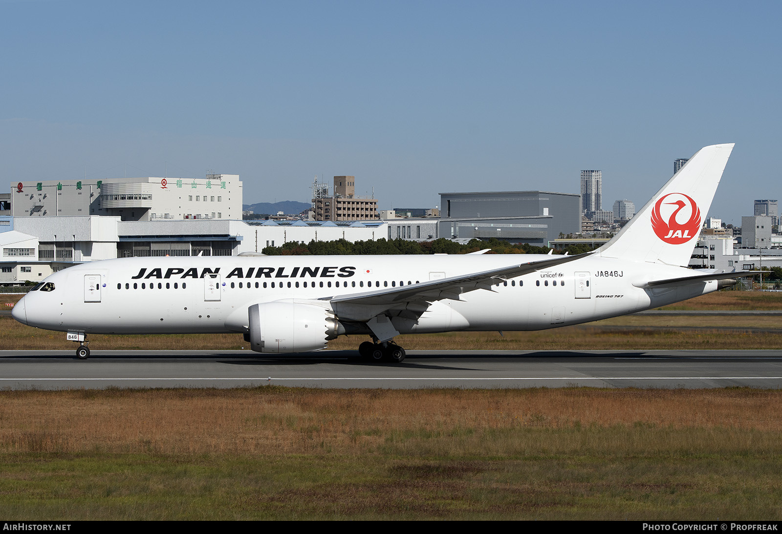 Aircraft Photo of JA846J | Boeing 787-8 Dreamliner | Japan Airlines - JAL | AirHistory.net #873086