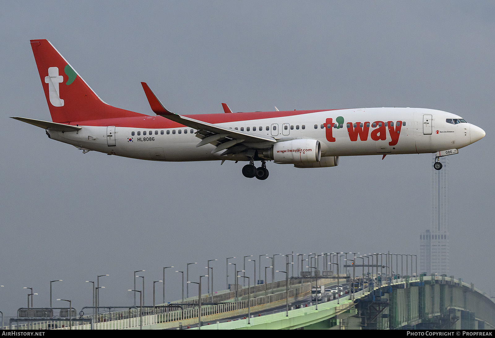 Aircraft Photo of HL8086 | Boeing 737-8Q8 | T'way Air | AirHistory.net #873142