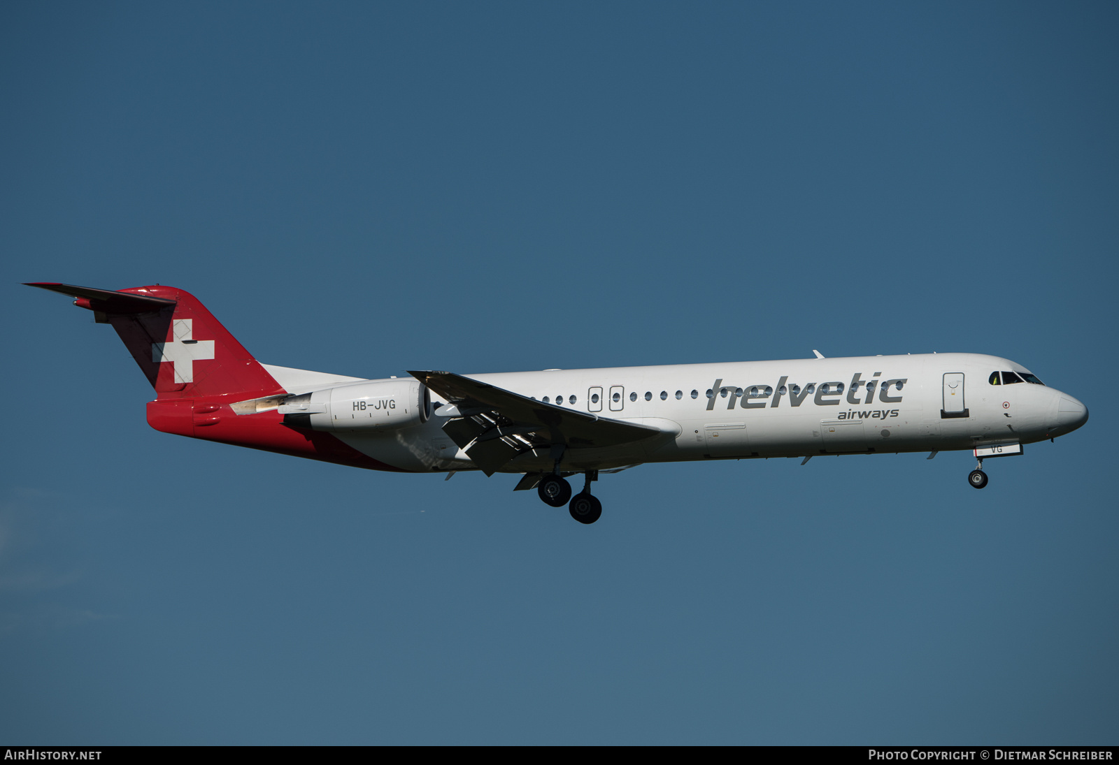 Aircraft Photo of HB-JVG | Fokker 100 (F28-0100) | Helvetic Airways | AirHistory.net #873251