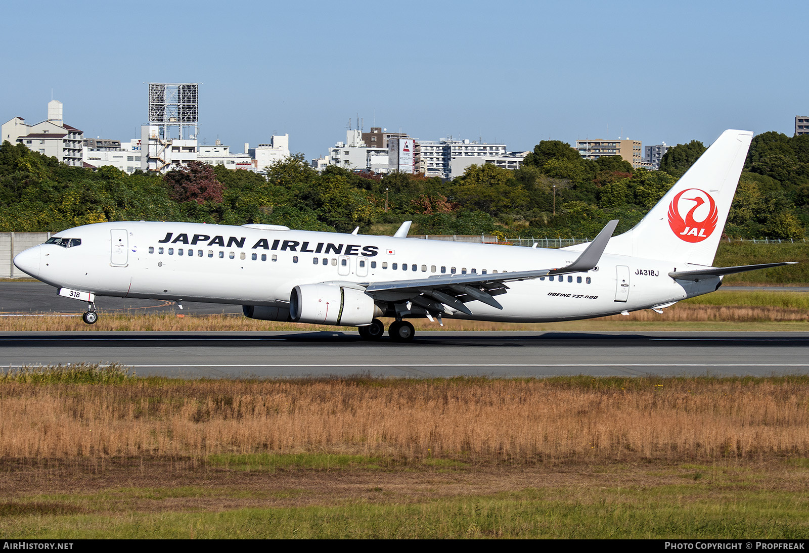 Aircraft Photo of JA318J | Boeing 737-846 | Japan Airlines - JAL | AirHistory.net #873357