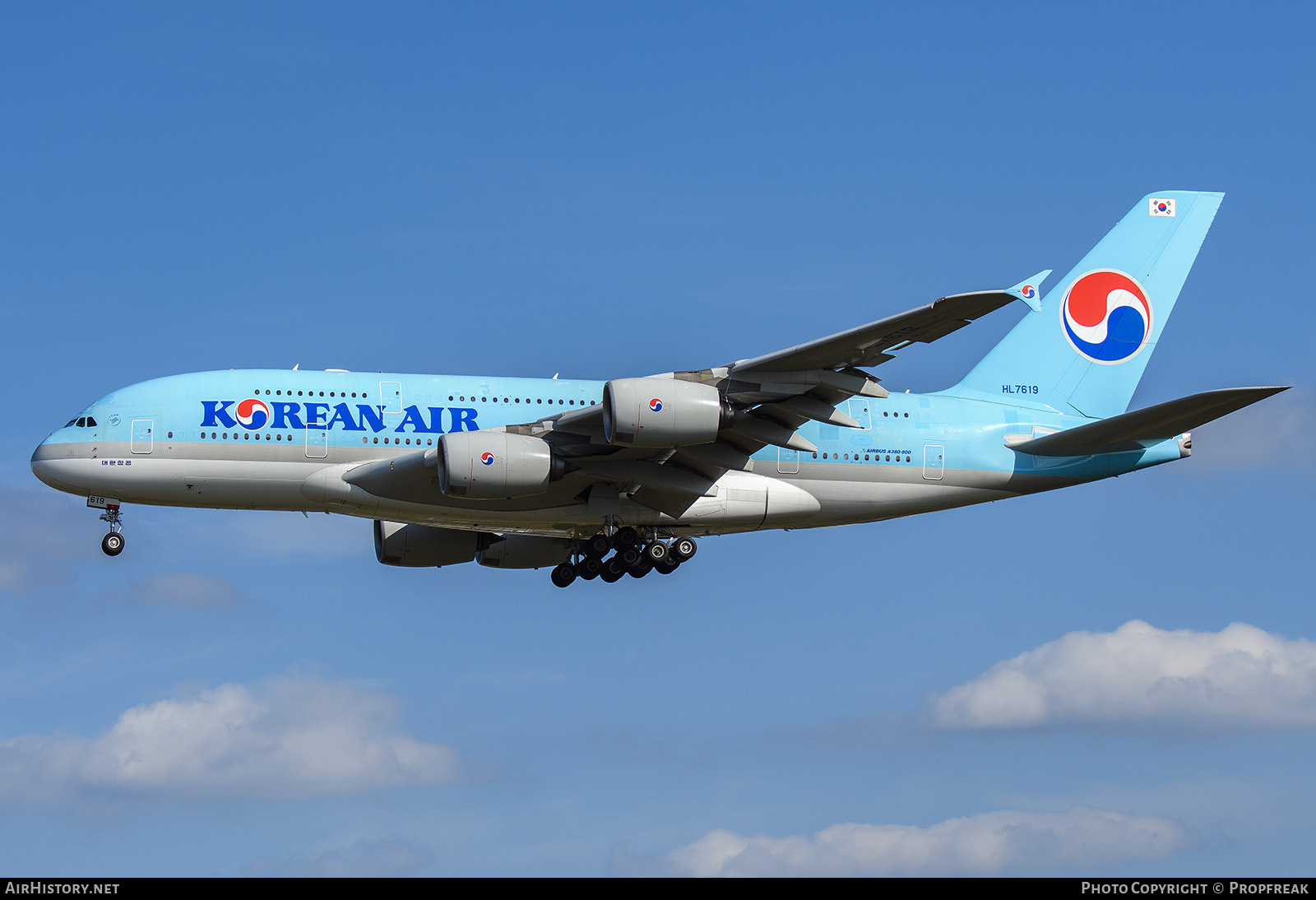 Aircraft Photo of HL7619 | Airbus A380-861 | Korean Air | AirHistory.net #873404
