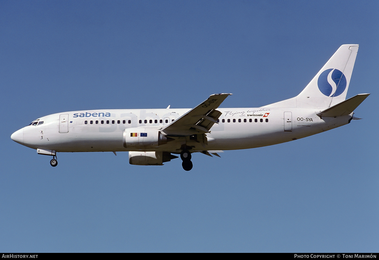 Aircraft Photo of OO-SYA | Boeing 737-329 | Sabena | AirHistory.net #873745