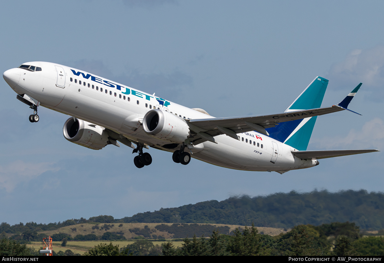 Aircraft Photo of C-GRAX | Boeing 737-8 Max 8 | WestJet | AirHistory.net #873865
