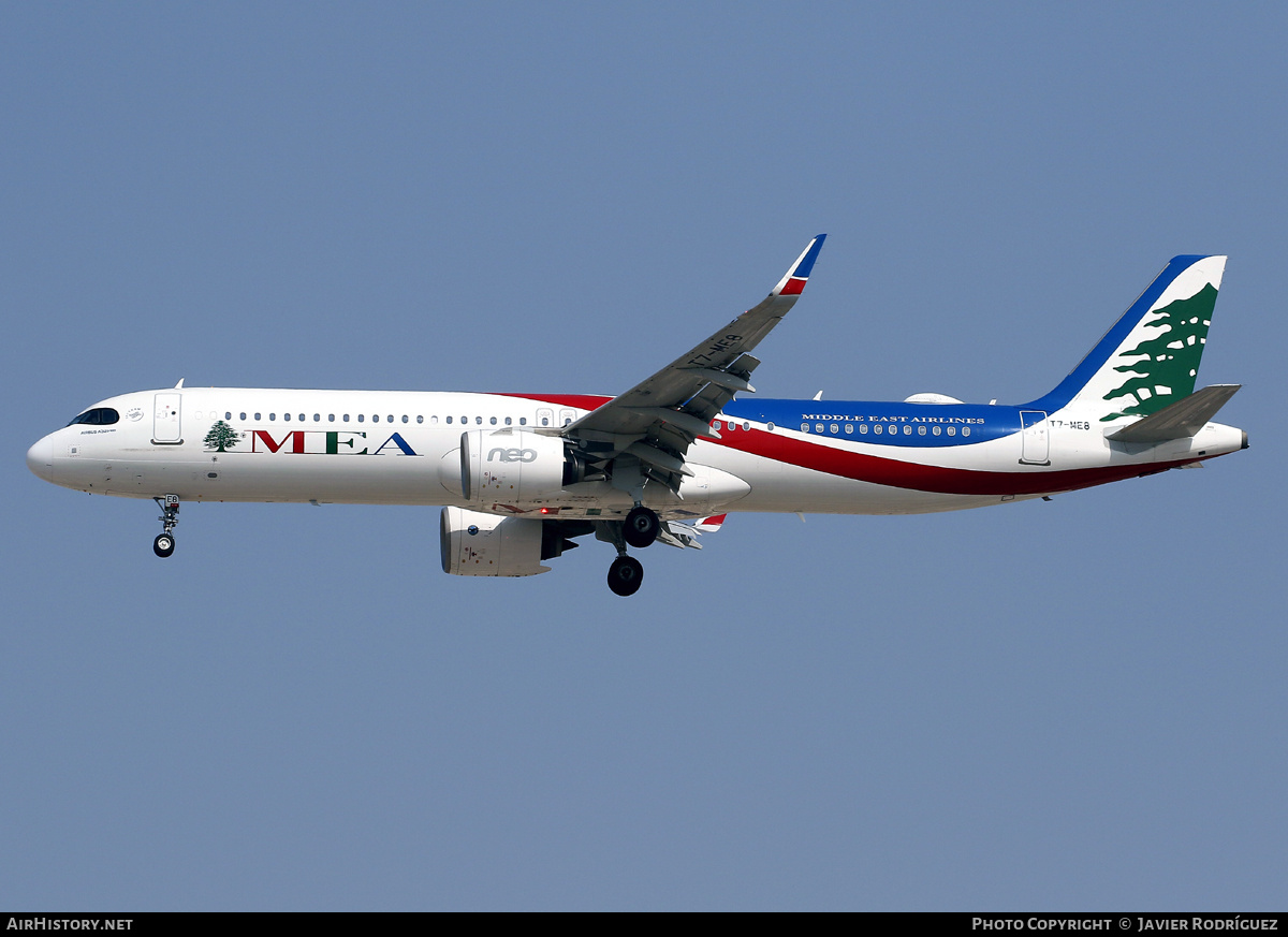 Aircraft Photo of T7-ME8 | Airbus A321-271NX | MEA - Middle East Airlines | AirHistory.net #874905