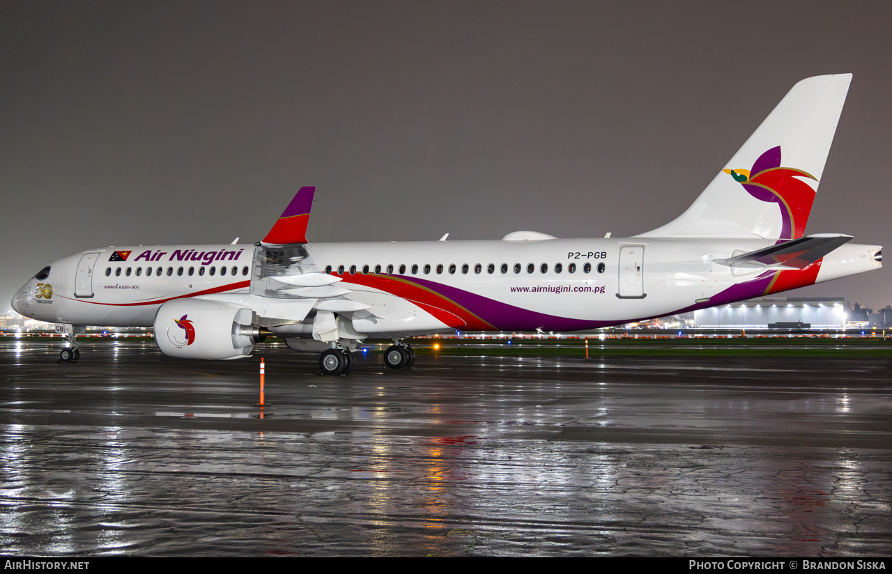 Aircraft Photo of P2-PGB | Airbus A220-300 (BD-500-1A11) | Air Niugini | AirHistory.net #875451