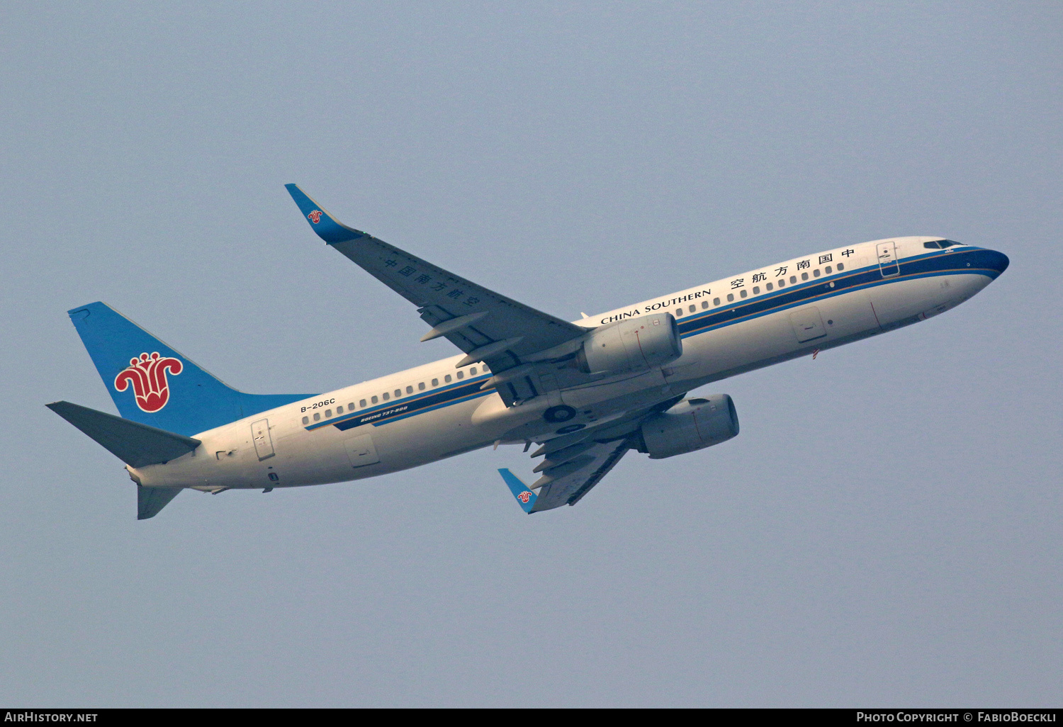 Aircraft Photo of B-206C | Boeing 737-81B | China Southern Airlines | AirHistory.net #875483