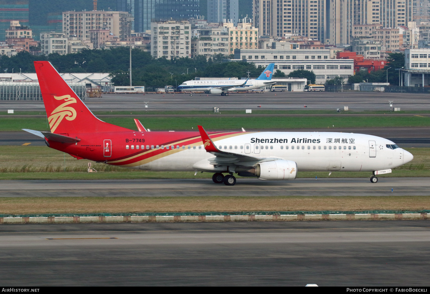 Aircraft Photo of B-7749 | Boeing 737-87L | Shenzhen Airlines | AirHistory.net #876138