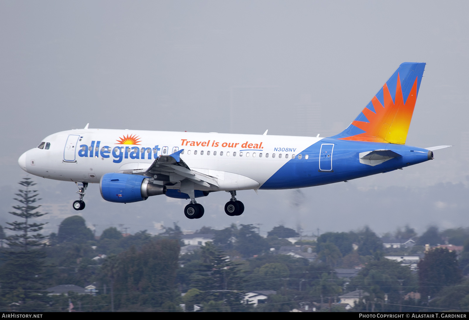 Aircraft Photo of N308NV | Airbus A319-112 | Allegiant Air | AirHistory.net #885136